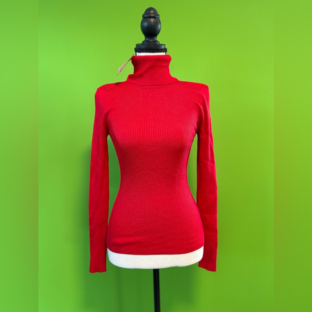 Red turtle neck